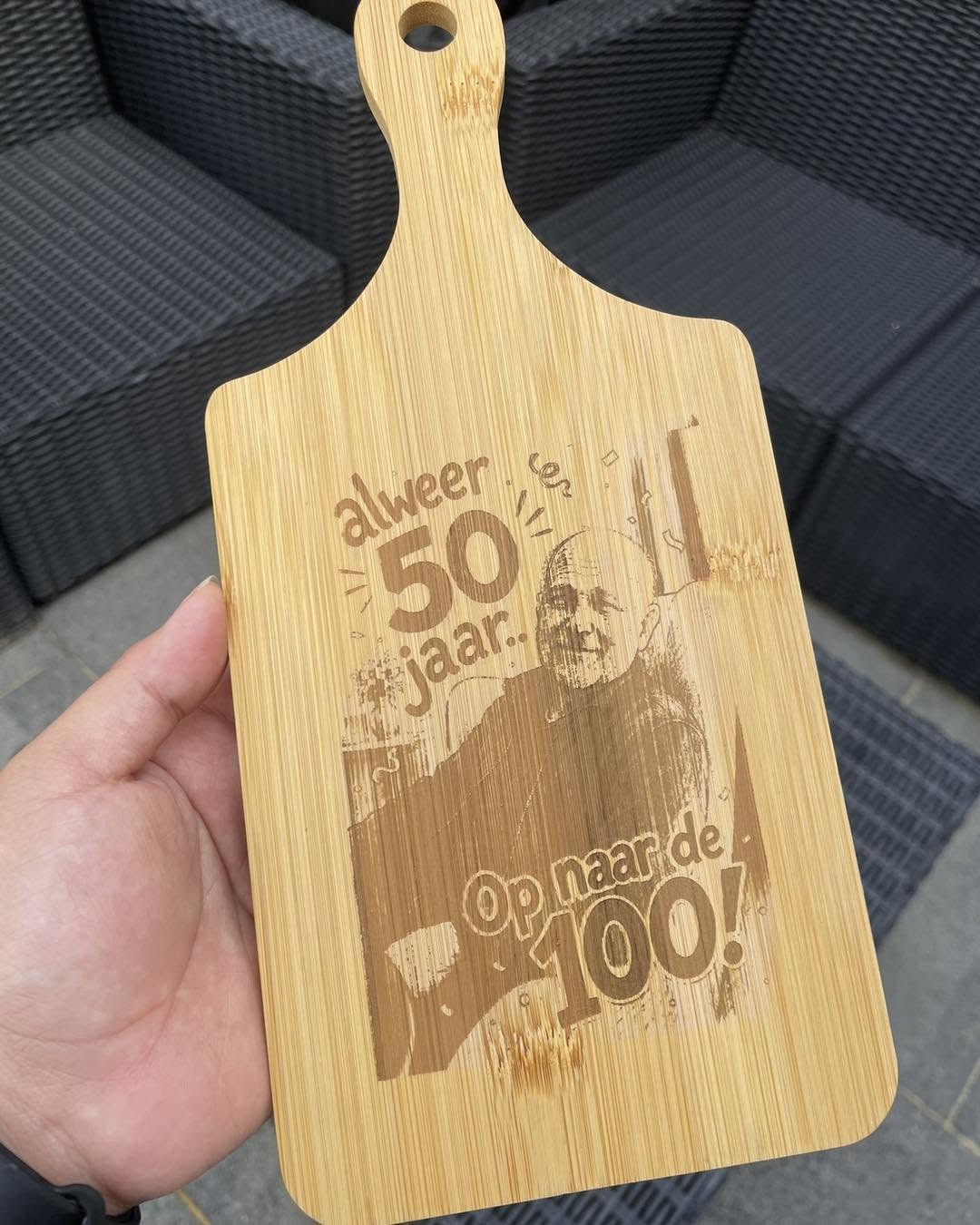 Bamboe snijplank met persoonlijke gravure