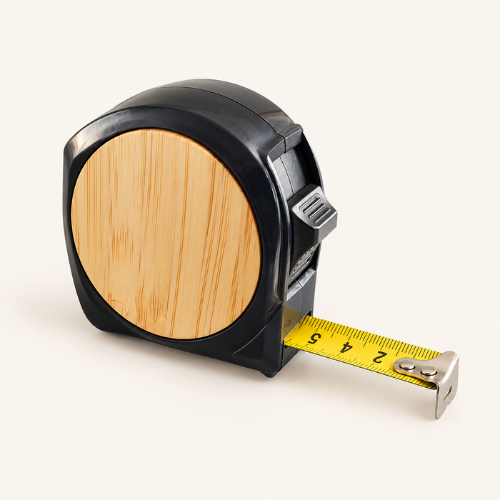 Rolmaat met houten front voor persoonlijke gravure